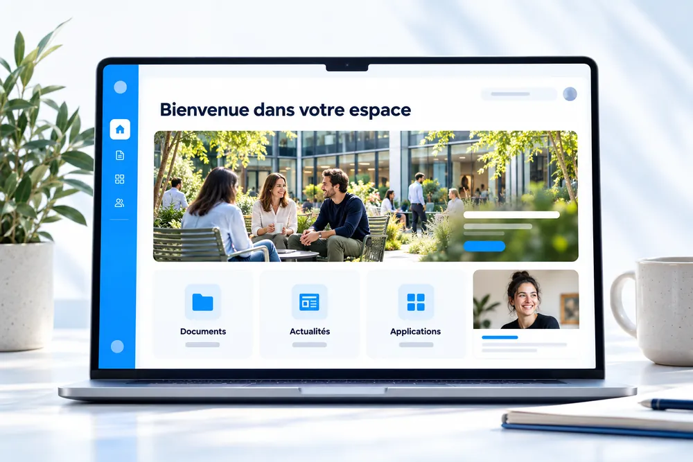 Portail intranet collaborateur sur ordinateur portable