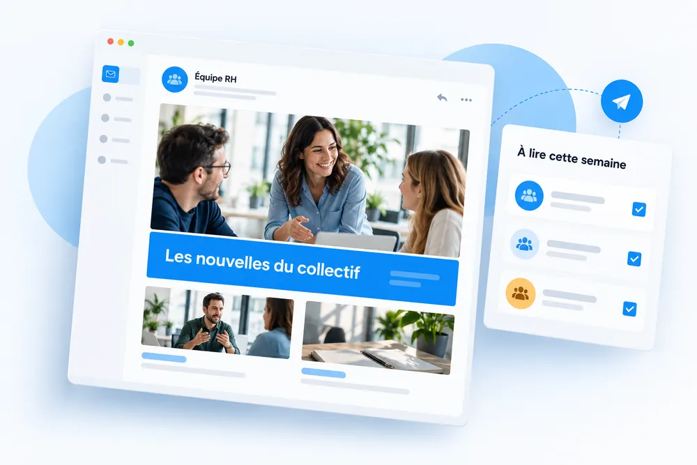 Newsletter interne de l'équipe RH dans une boîte mail
